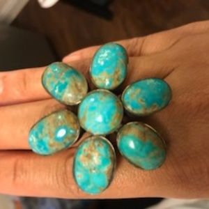Large Sterling Silver & Turquoise statement ring